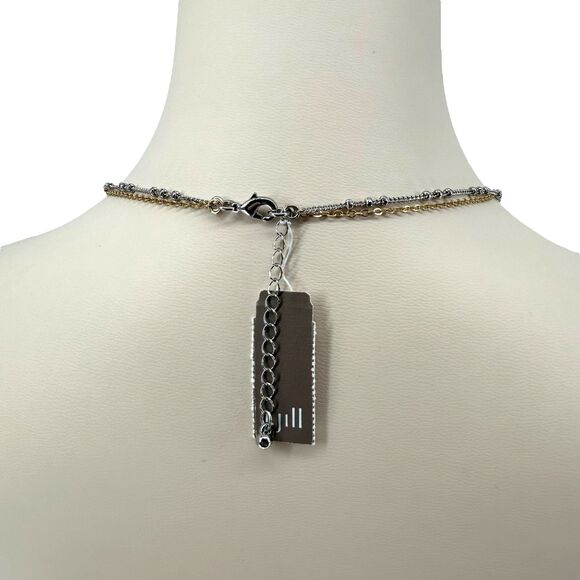 J. Jill Layered Necklace Faceted Glass Charms Iced Rose Quartz Teardrop Adjusts - Picture 14 of 15